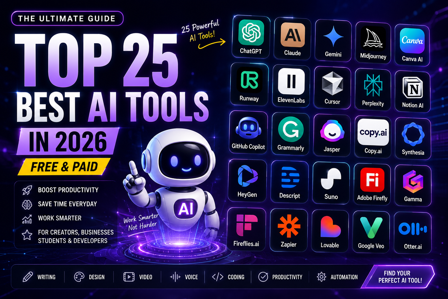 Top 25 Best AI Tools in 2026