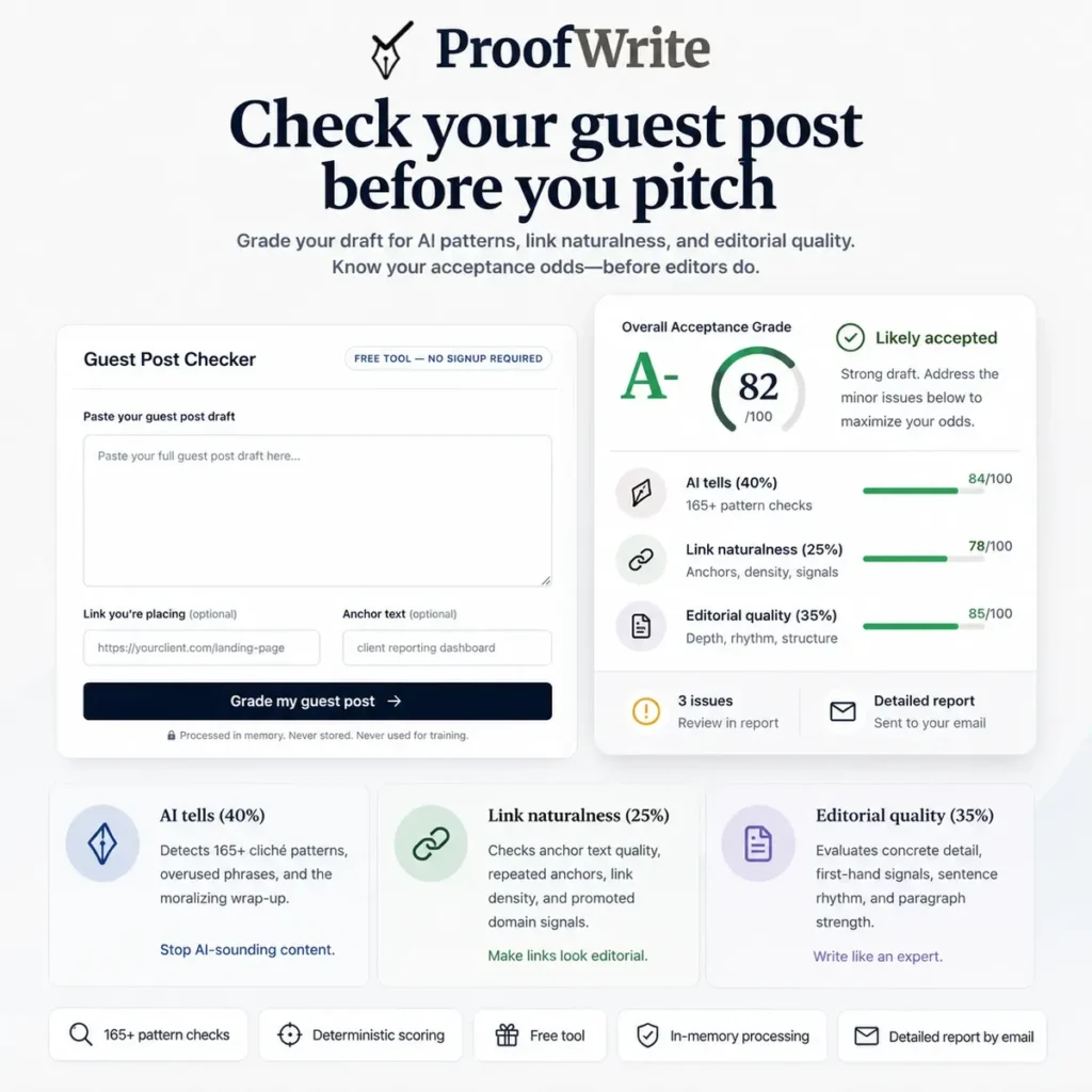 ProofWrite Guest Post Checker